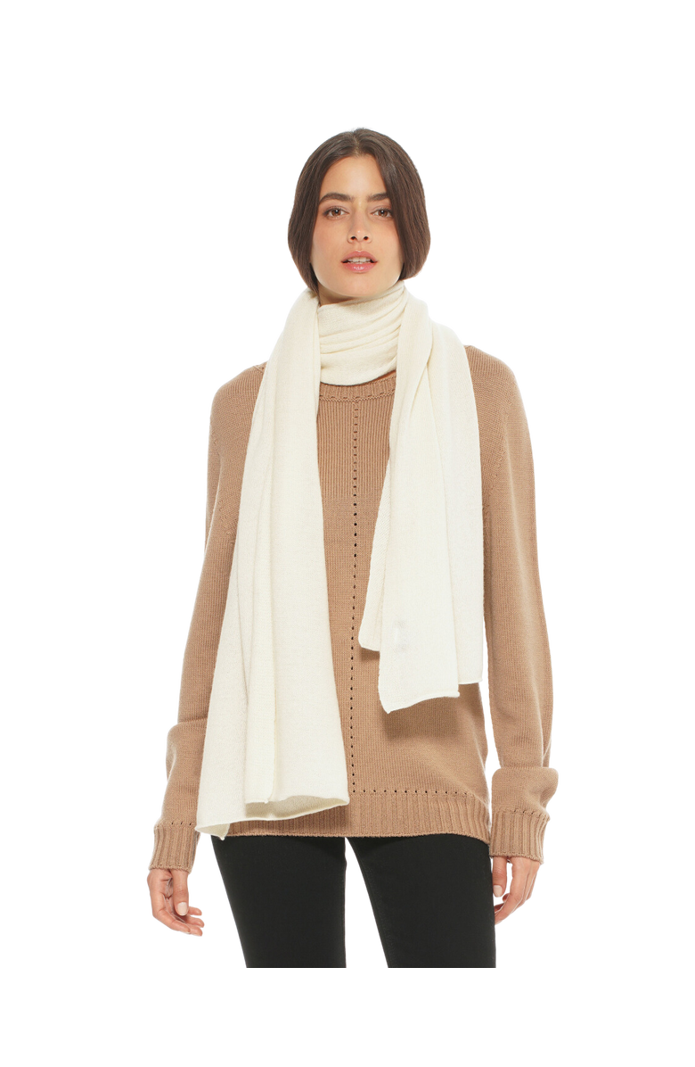 Monticelli Cashmere Essential Pure Cashmere Maxi Wide Scarf, Main, color, Milk White