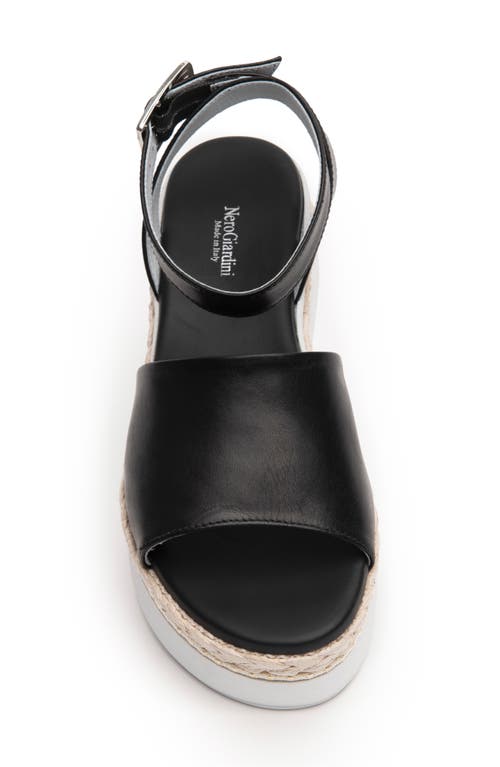 Nerogiardini Ankle Strap Platform Sandal In Black