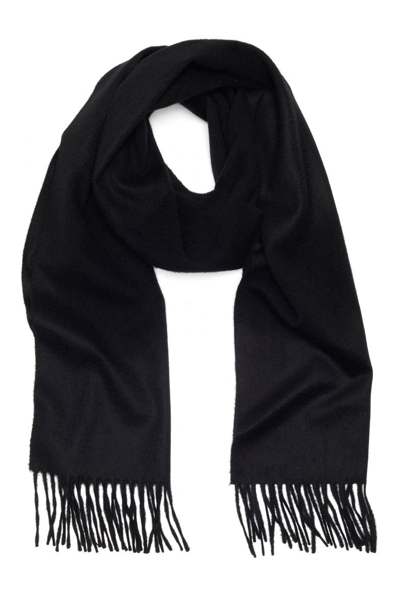Cashmere Scarf, Main, color, BLACK