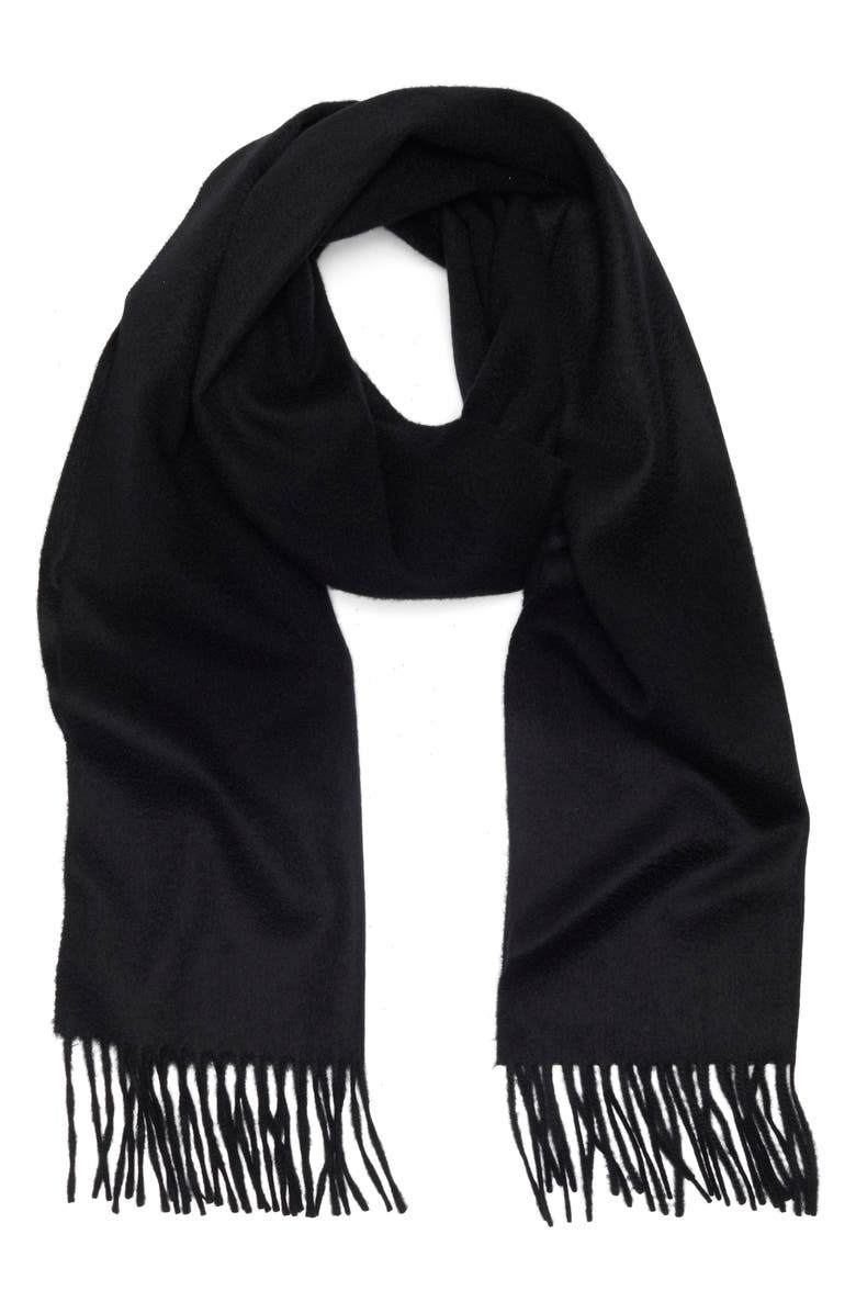 Nordstrom Cashmere Scarf, Main, color, Black