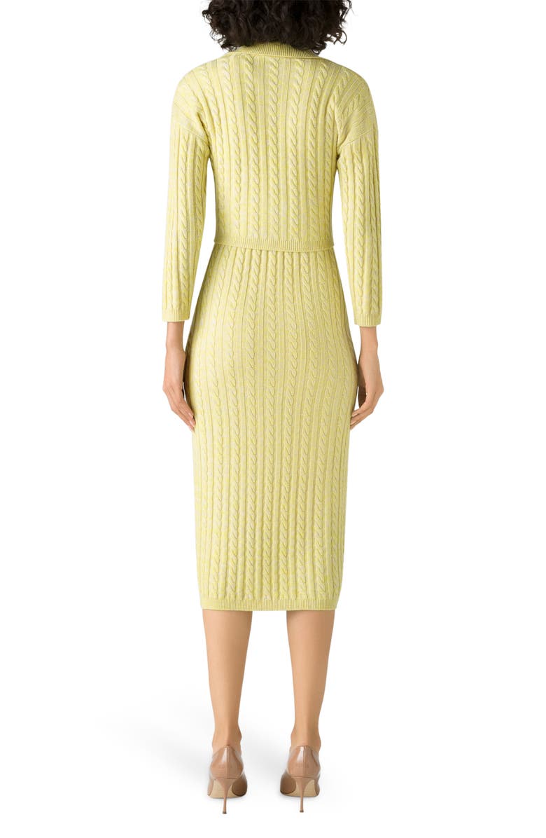 St. John Collection Static Cable Knit Wool Cardigan, Alternate, color, 