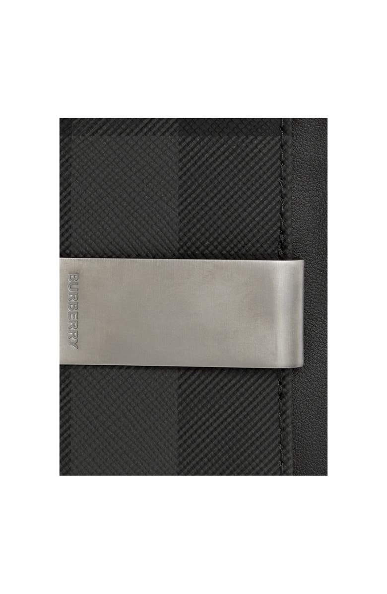 Burberry Check Money Clip Card Case, Alternate, color, Charcoal Grey