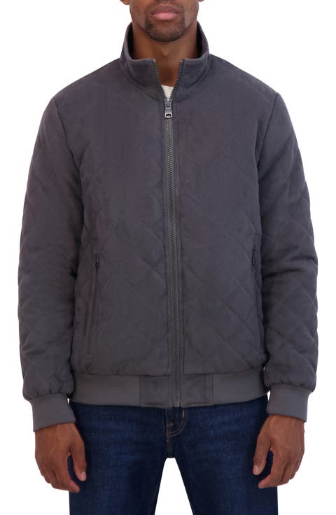 Water Resistant Quilted Faux Suede Jacket