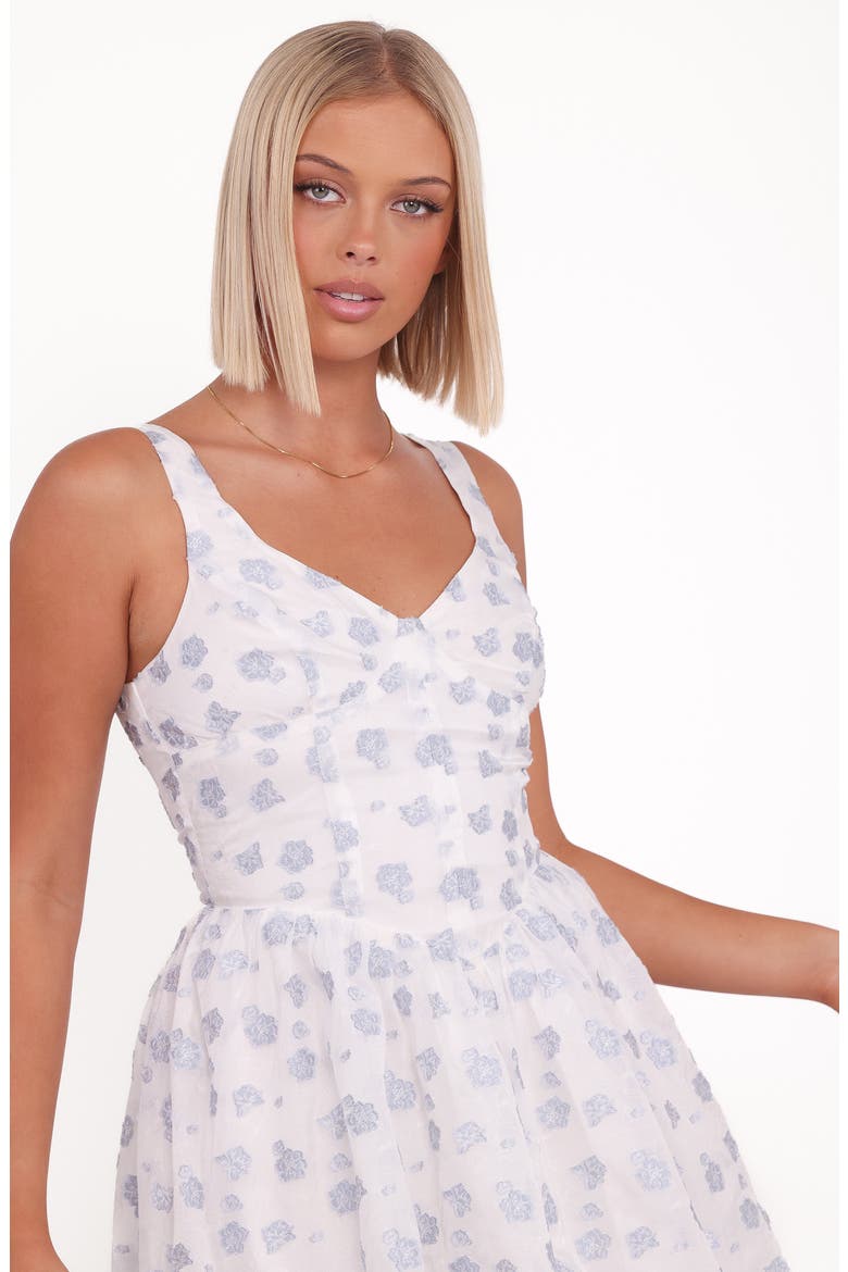 Arianne Floral Sleeveless Fit & Flare Minidress, Alternate, color, WHITE/BLUE FLORAL