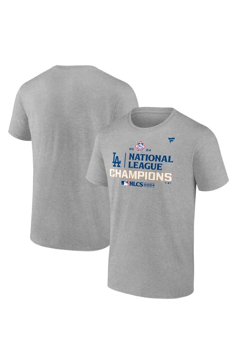 FANATICS Men's Fanatics Heather Gray Los Angeles Dodgers 2024 National League Champions Locker Room Big & Tall T-Shirt, Alternate, color,