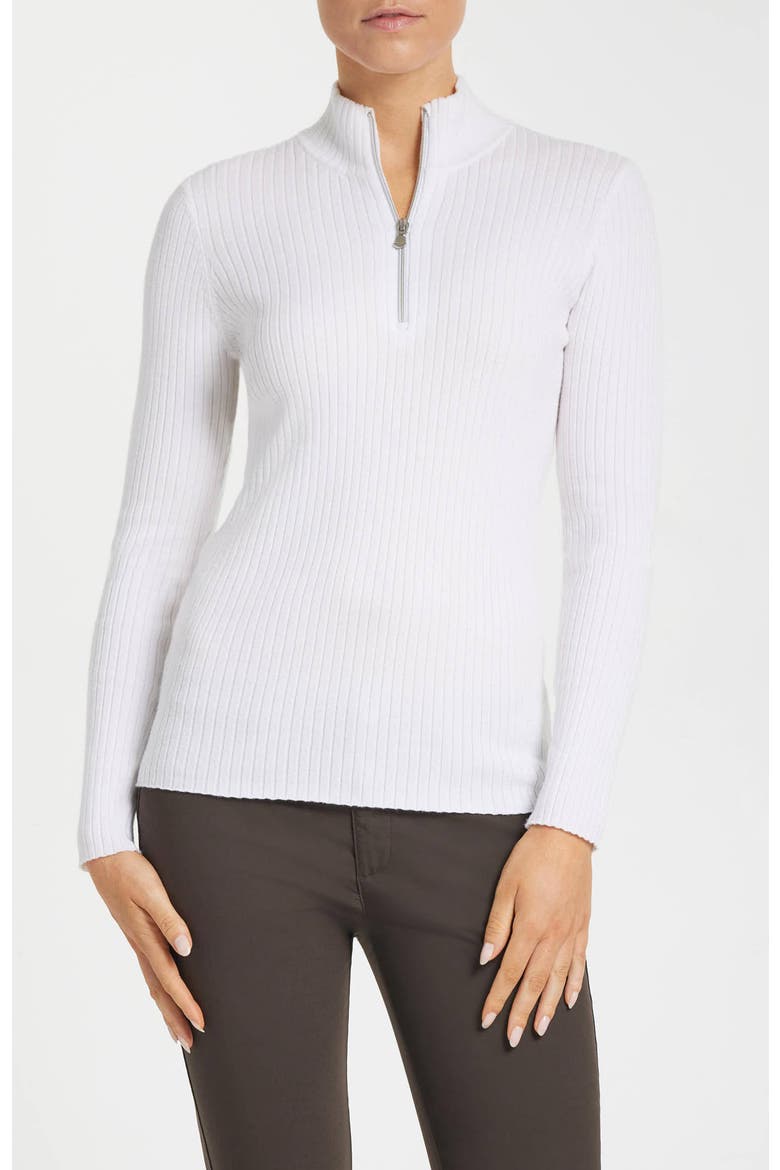 Stacey Ribbed Sweater, Alternate, color, White