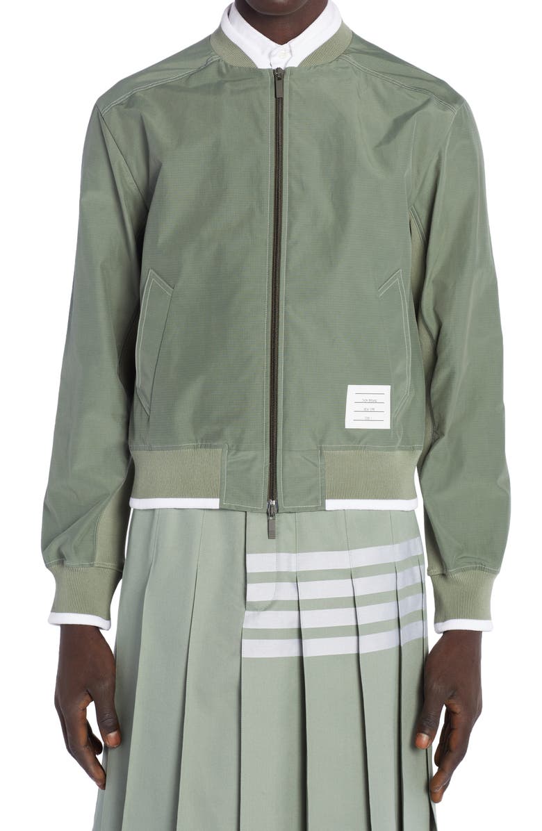 Thom Browne Mixed Media Bomber Jacket, Main, color,