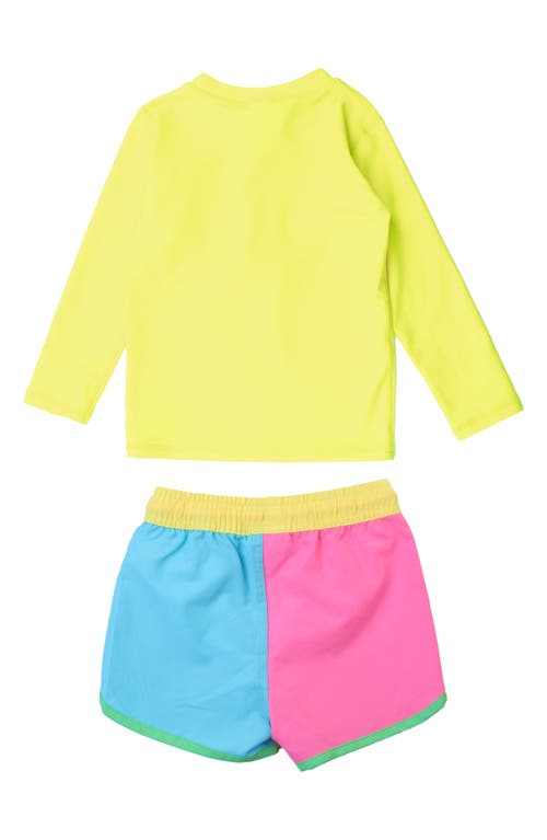 Ruggedbutts Long Sleeve Two-piece Rashguard Swimsuit In Multi