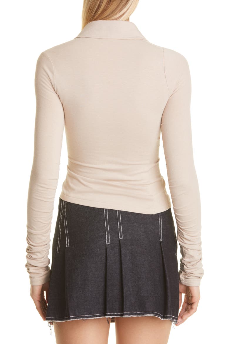 Twisted Asymmetric Organic Cotton & Wool Shirt, Alternate, color, WARM SAND