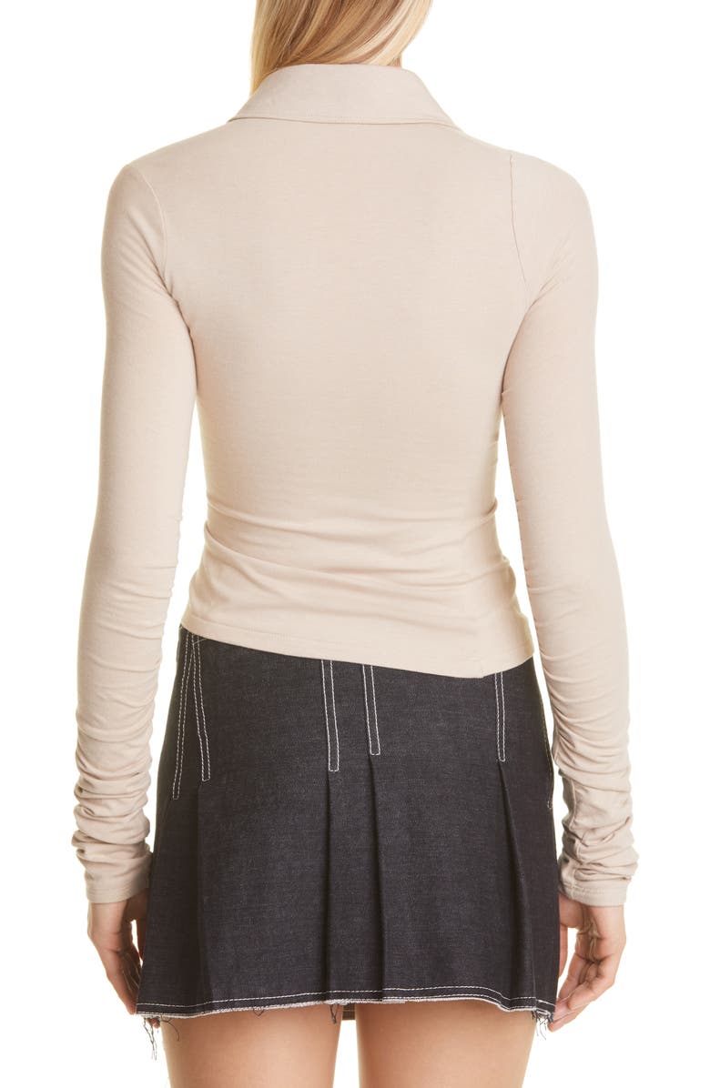 Anne Isabella Twisted Asymmetric Organic Cotton & Wool Shirt, Alternate, color,