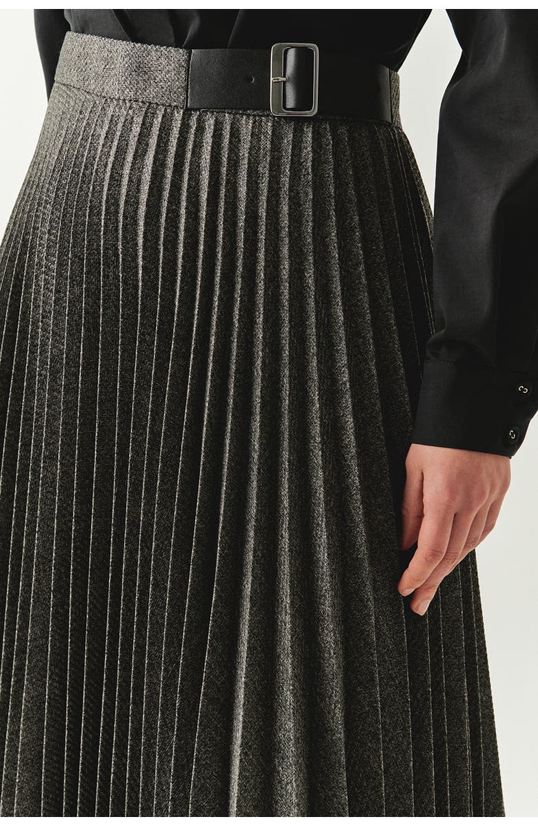 Exquise Jayda Pleated Midi Skirt, Alternate, color, Grey