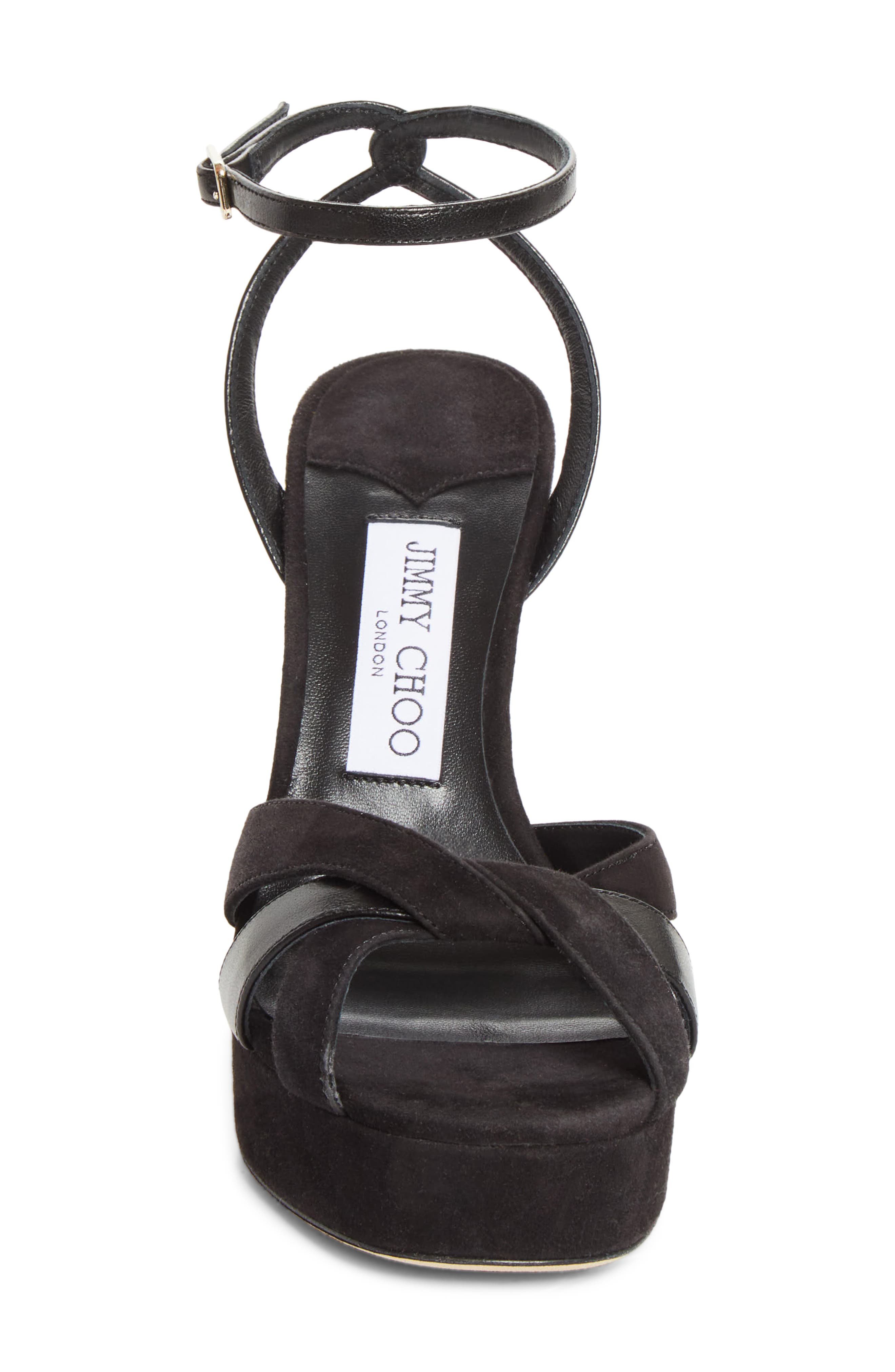 Jimmy Choo Kove Ankle Strap Platform Sandal, Alternate, color, Black/ Black