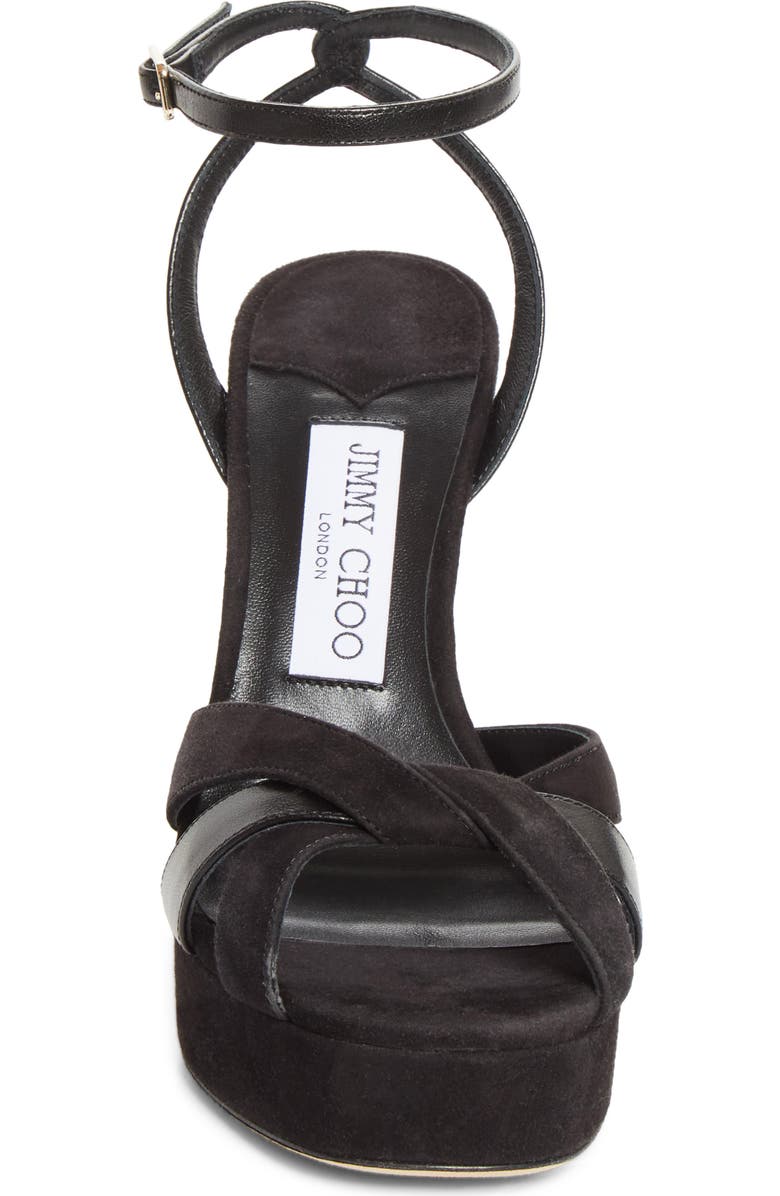 Jimmy Choo Kove Ankle Strap Platform Sandal, Alternate, color, Black/ Black