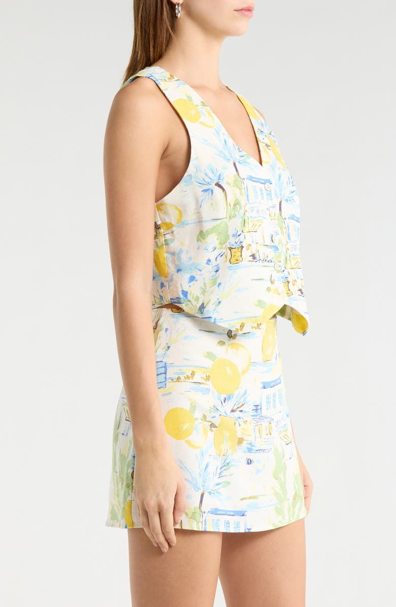 SUGARLIPS Amalfi Coast Kayri Buttoned Crop Top, Alternate, color, 