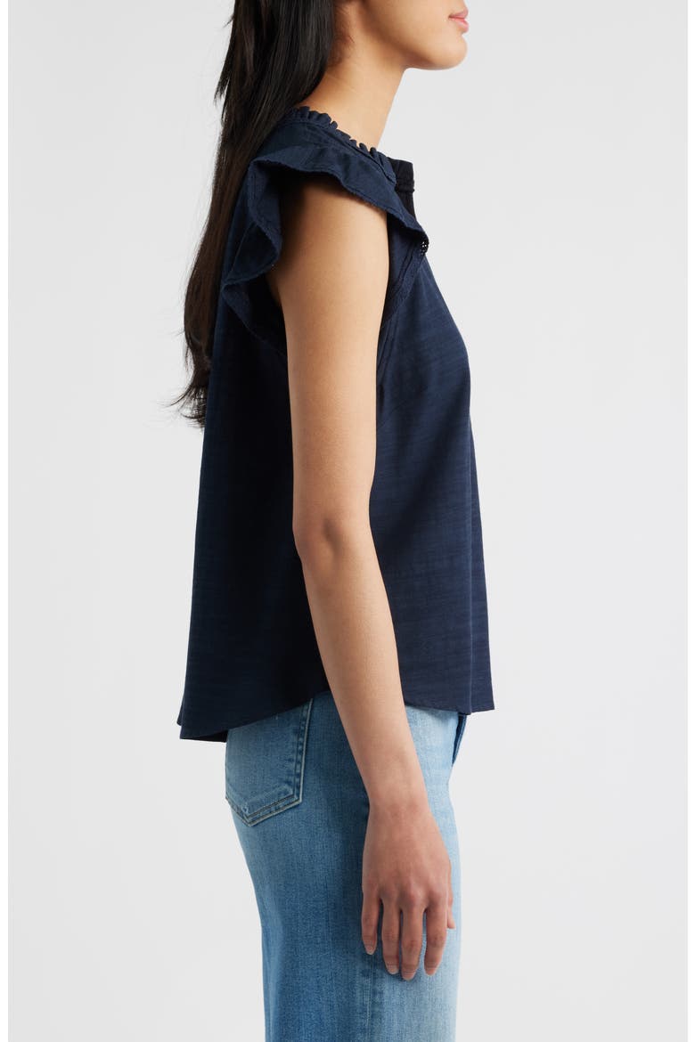 Flutter Sleeve Top, Alternate, color, NAVY