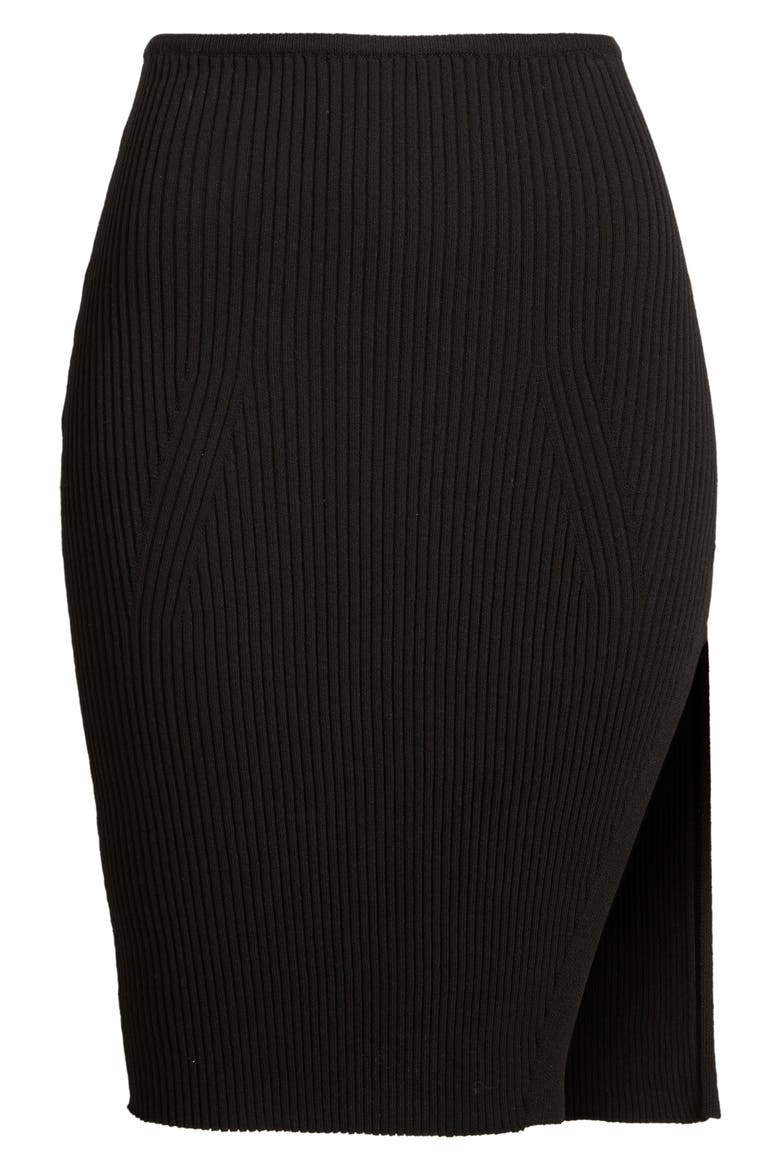 Rib Sweater Convertible Top/Skirt, Alternate, color, BLACK