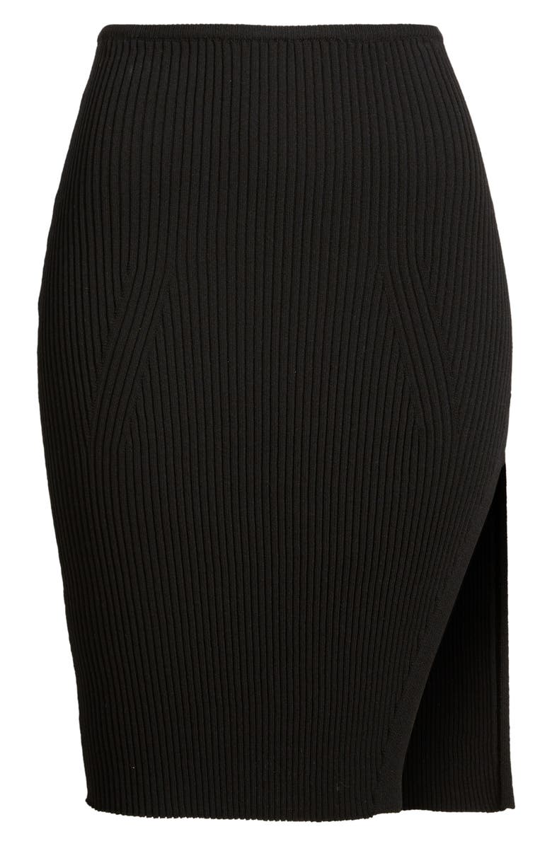 Topshop Rib Sweater Convertible Top/Skirt, Alternate, color, Black