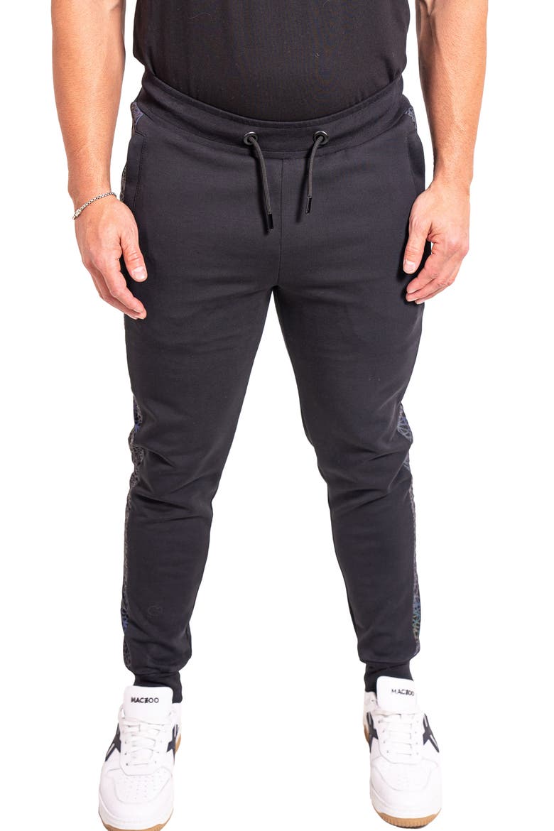 Ascension Side Stripe Cotton Blend Joggers, Main, color, BLACK