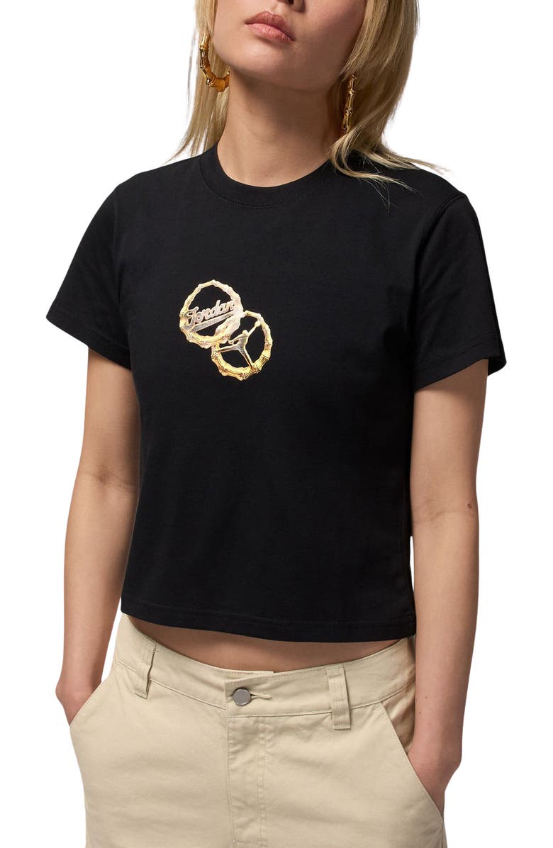 Jordan Brooklyn Puffy Graphic Tee, Main, color, Black/ White