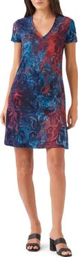 Karen Kane Tie Dye Burnout A-Line Dress