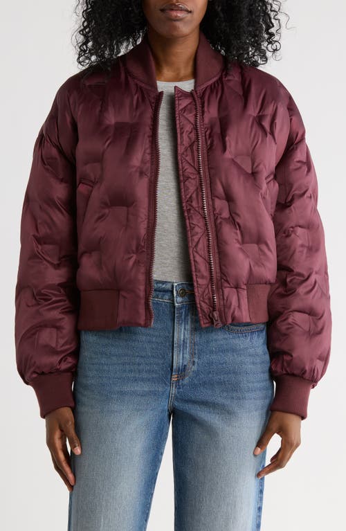 Hudson Jeans Embossed Quilted Bomber Jacket In Red