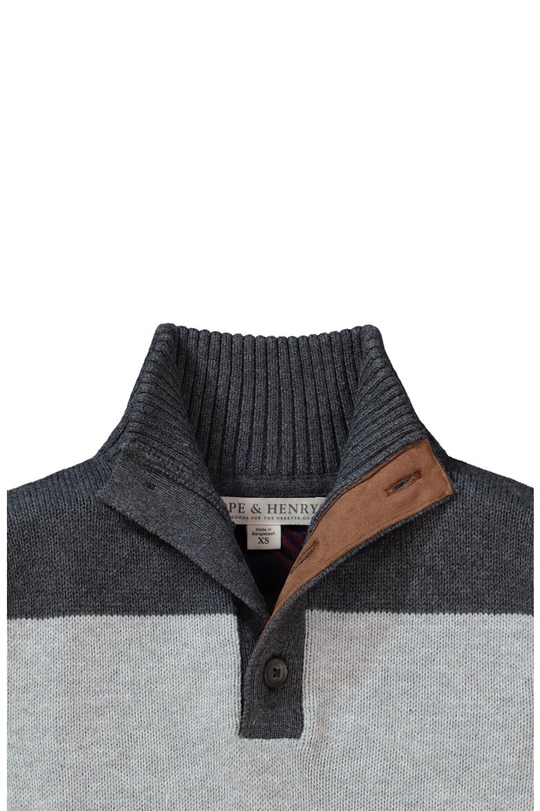 Baby Boys' Mock Neck Cable Sweater, Infant, Alternate, color, Heather Grey Elbow Patches