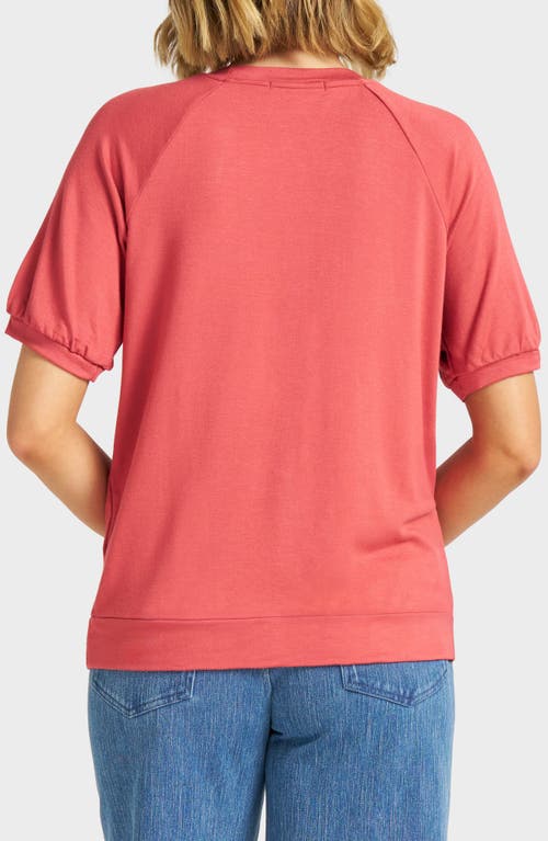 Matty M . Raglan Short Sleeve Top In Red