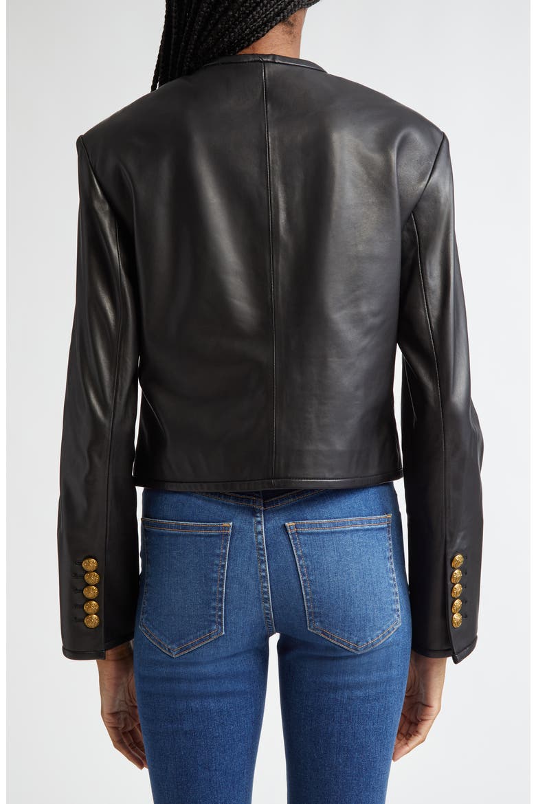 Andrea Leather Jacket, Alternate, color, BLACK
