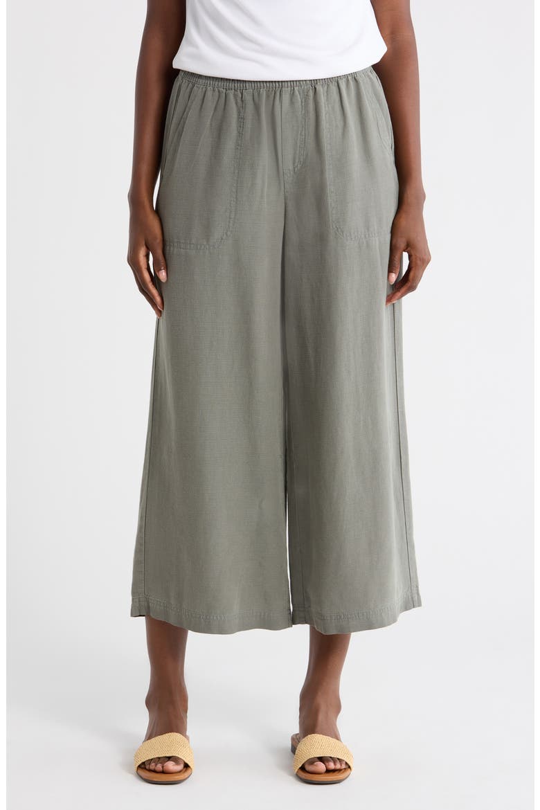 Angie Cropped Palazzo Pants, Main, color, SOFT VOB GREEN