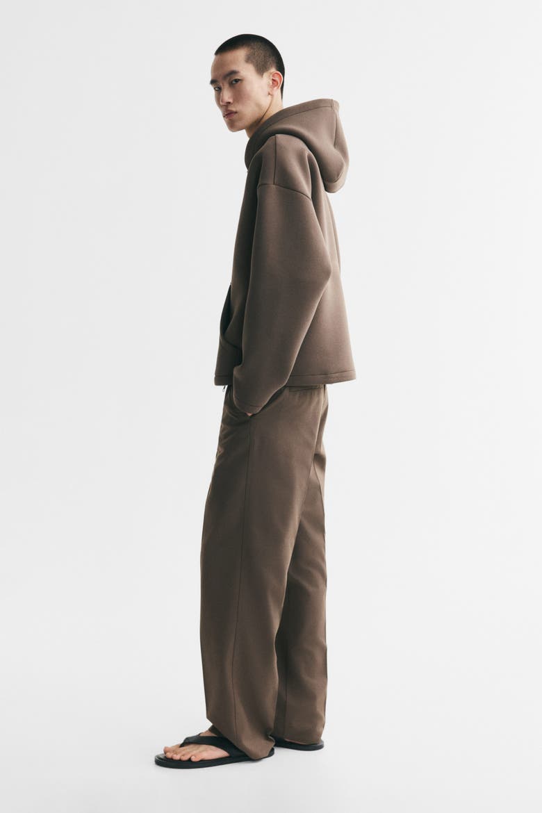 Oversized Scuba Knit Hooded Jacket, Alternate, color, Dark taupe