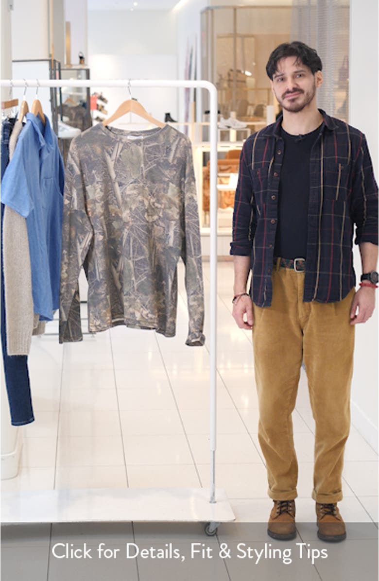 Woodland Camo Long Sleeve Waffle T-Shirt, sales video thumbnail