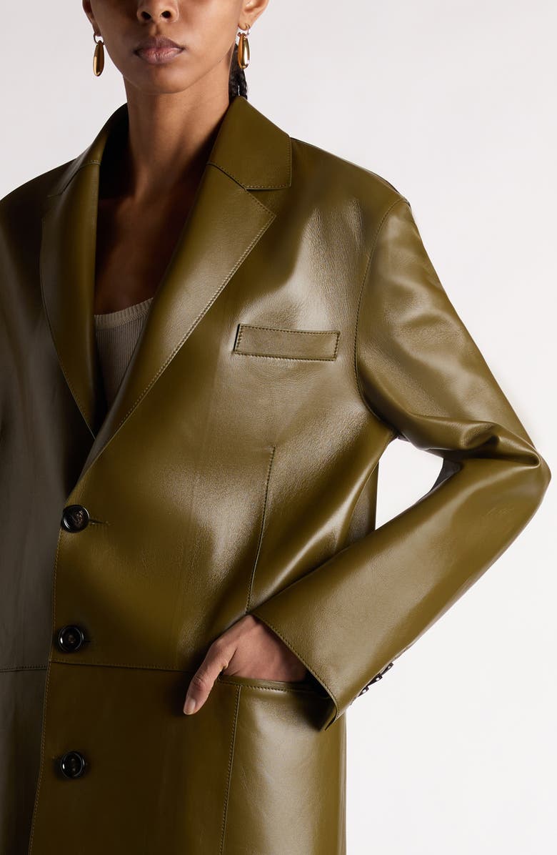 Bottega Veneta Bonded Leather Coat, Alternate, color, 