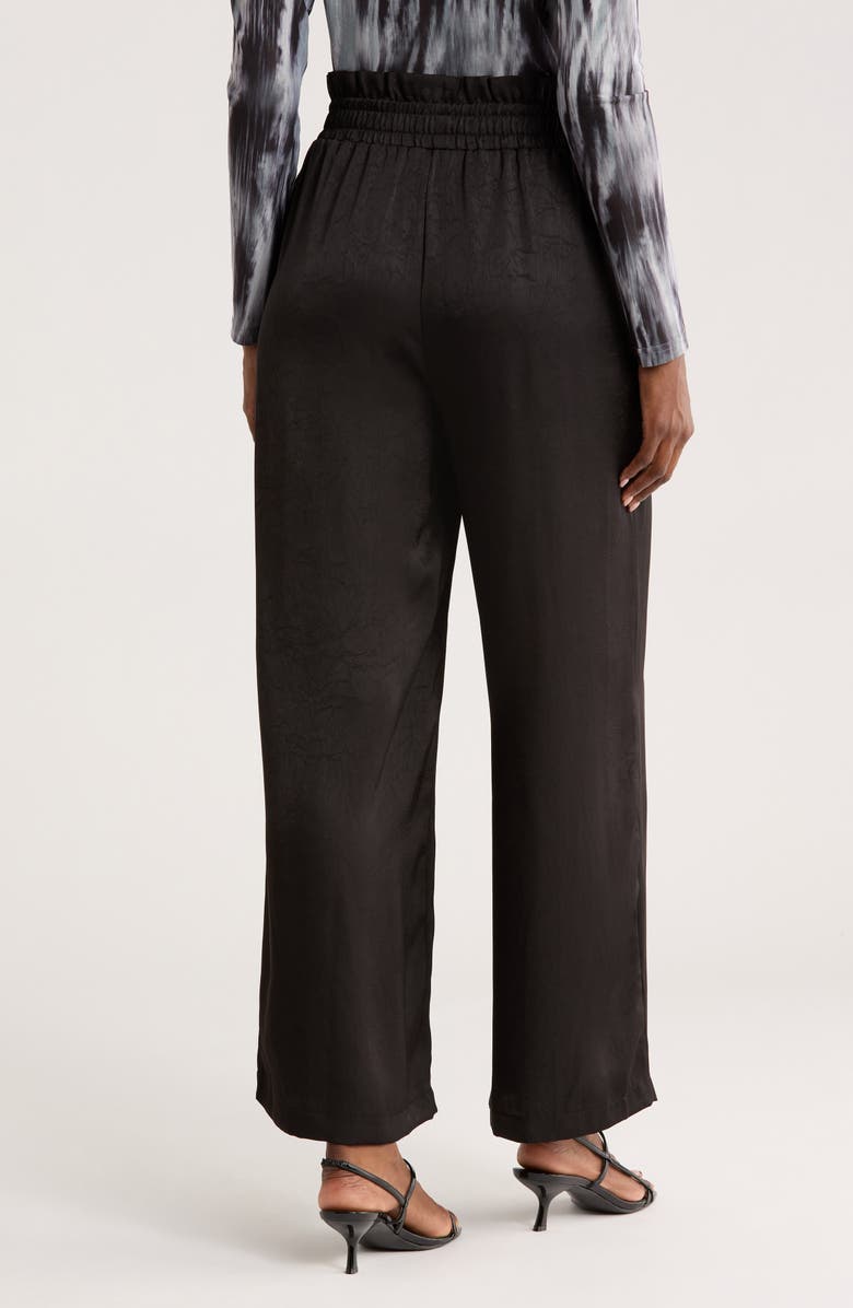 PATRIZIA LUCA Smoke High Waist Wide Leg Pants, Alternate, color, Black