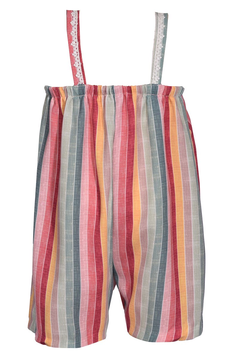 Crochet Trim Stripe Romper