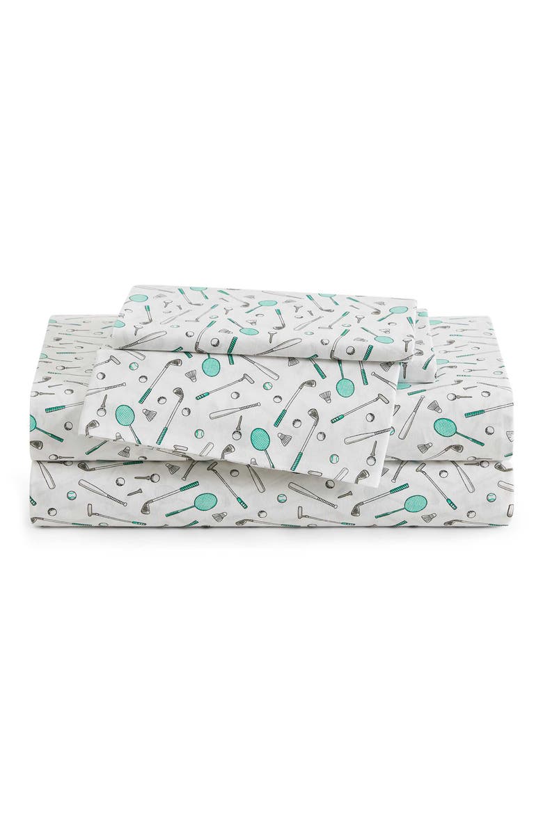 Tee Time Cotton Percale Sheet Set, Alternate, color, WHITE