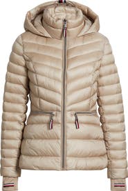 Tommy Hilfiger Packable Chevron Puffer Jacket with Hood