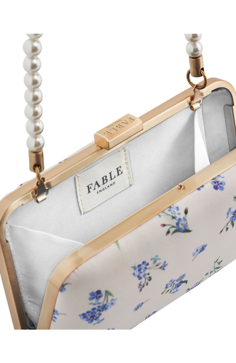 Fable England Forget Me Not Pearl Handle Clutch, Alternate, color, Light Beige