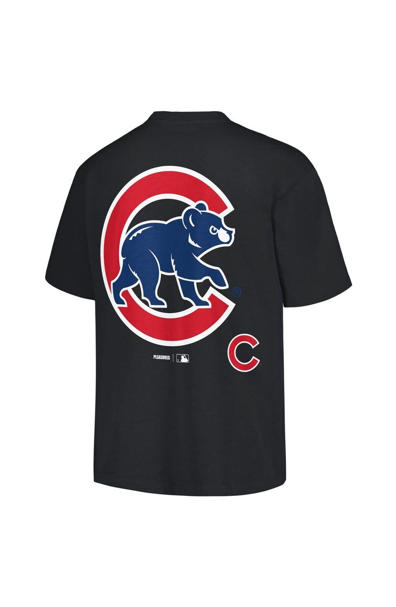PLEASURES Men's PLEASURES Black Chicago Cubs Ballpark T-Shirt, Alternate, color, Black