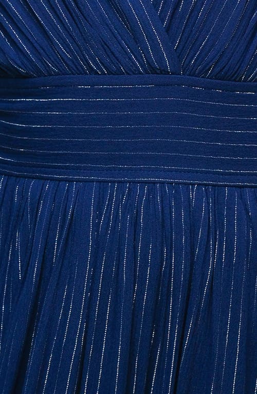 Flying Tomato Metallic Stripe Cross Back Maxi Dress