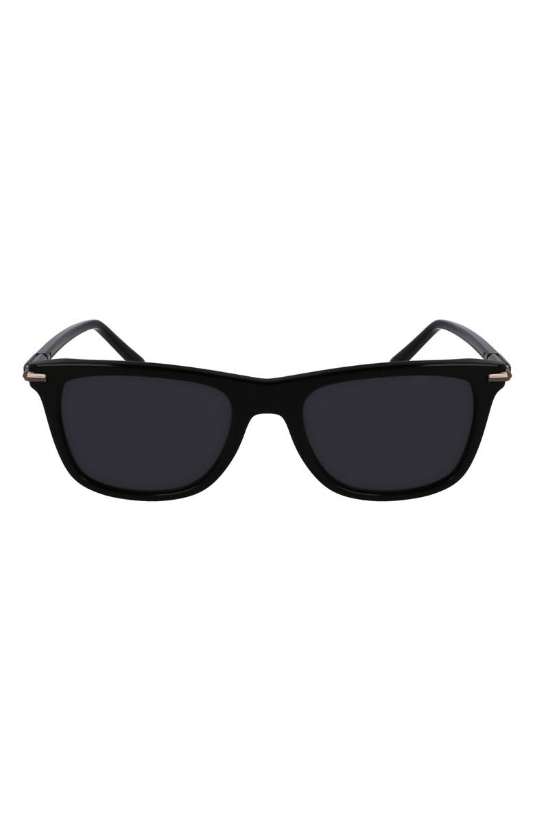 FERRAGAMO 54mm Modified Rectangular Sunglasses, Main, color, Black