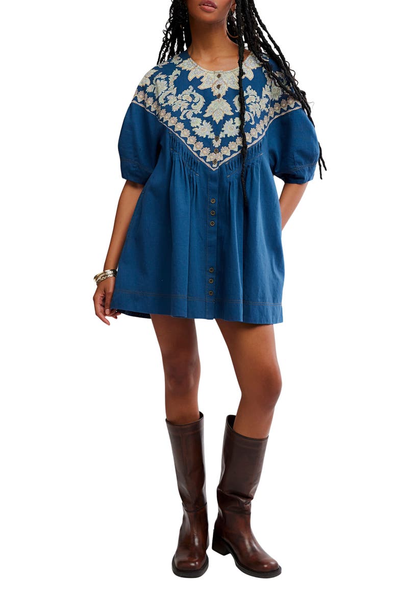 Orson Shift Minidress, Main, color, INDIGO COMBO