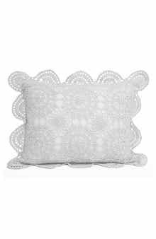 MELANGE HOME Decorative Crochet Accent Pillow