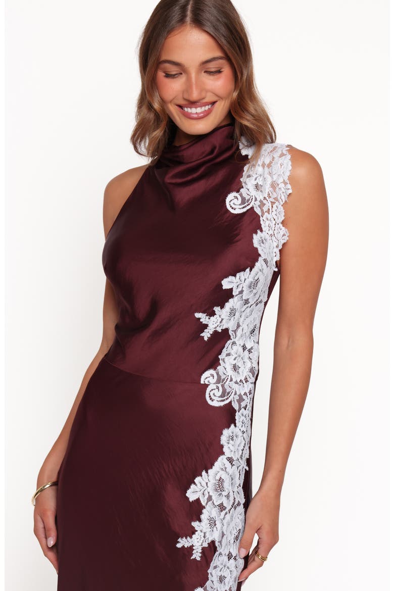 Lunita Halter Neck Maxi Dress, Alternate, color, BROWN/ BLUE