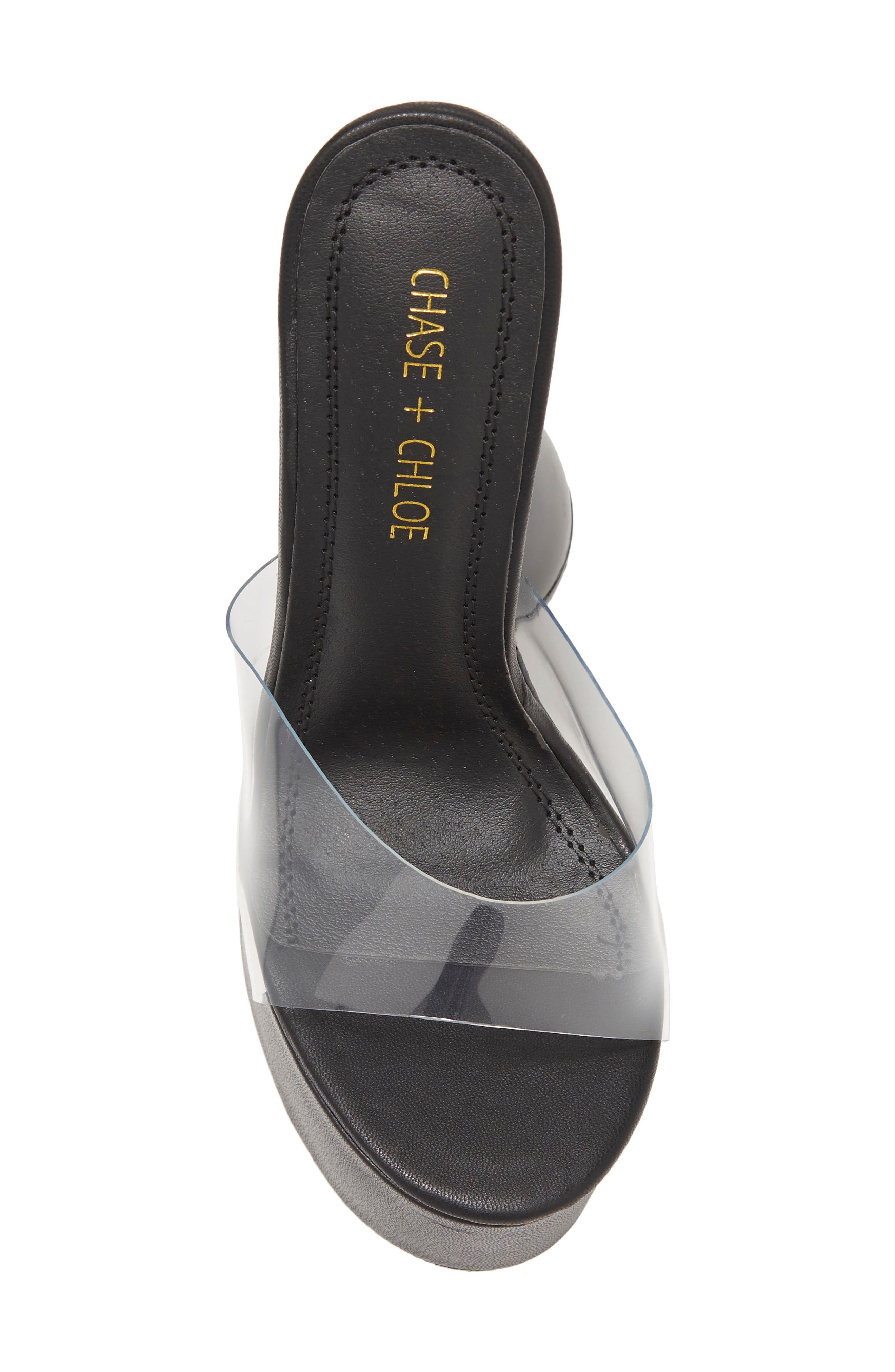 Miranda Sculpted Stiletto Platform Sandal, Alternate, color, CLEAR BLACK