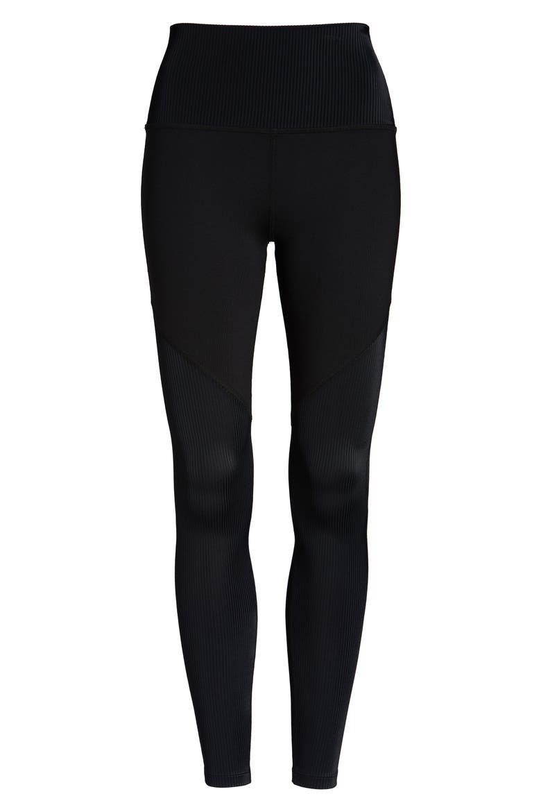 Line of the Times High Waist Leggings, Alternate, color, BLACK