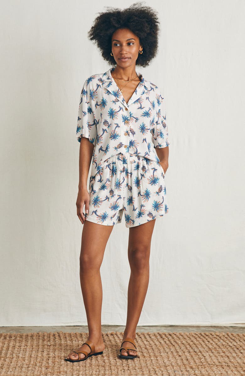 Faherty Lenzing<sup>™</sup> EcoVero<sup>™</sup> Cabana Camp Shirt, Alternate, color, Pineapple Palm