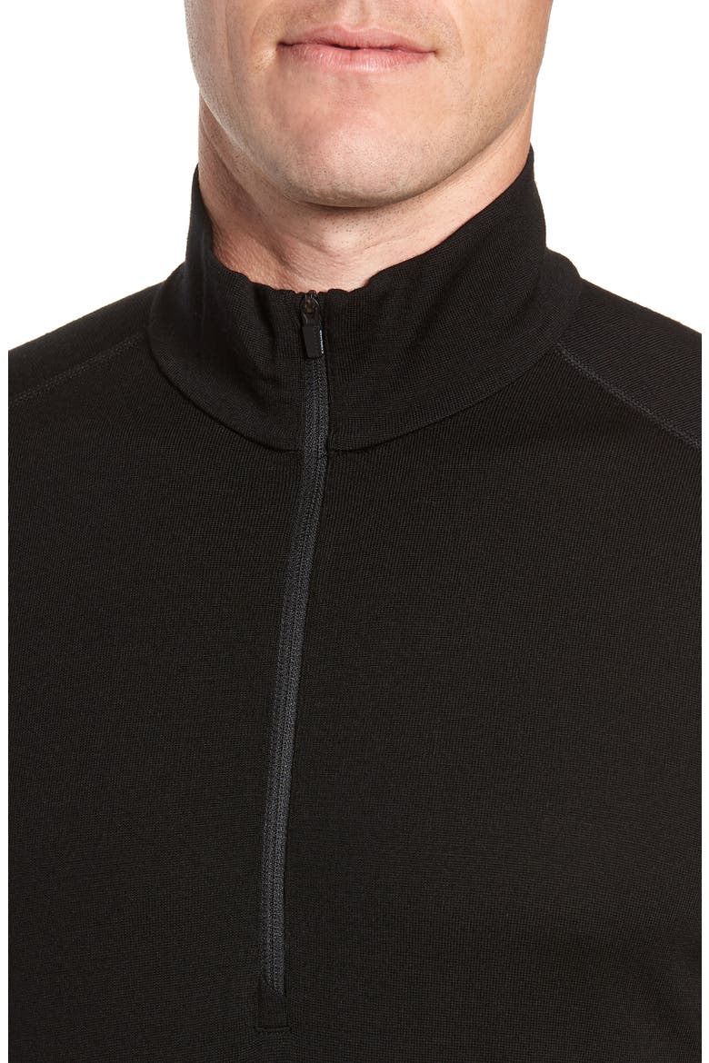 260 Tech Merino Wool Half Zip Base Layer Top, Alternate, color, BLACK