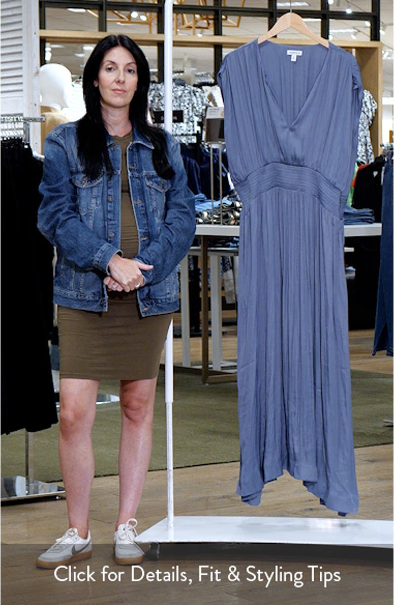 Smocked Satin Maxi Dress, sales video thumbnail