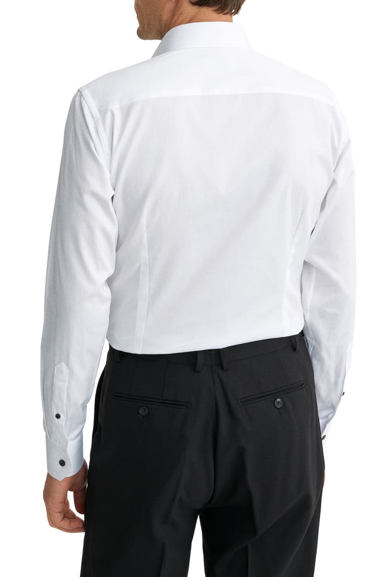Contemporary Fit White Cotton Twill Dress Shirt, Alternate, color, WHITE