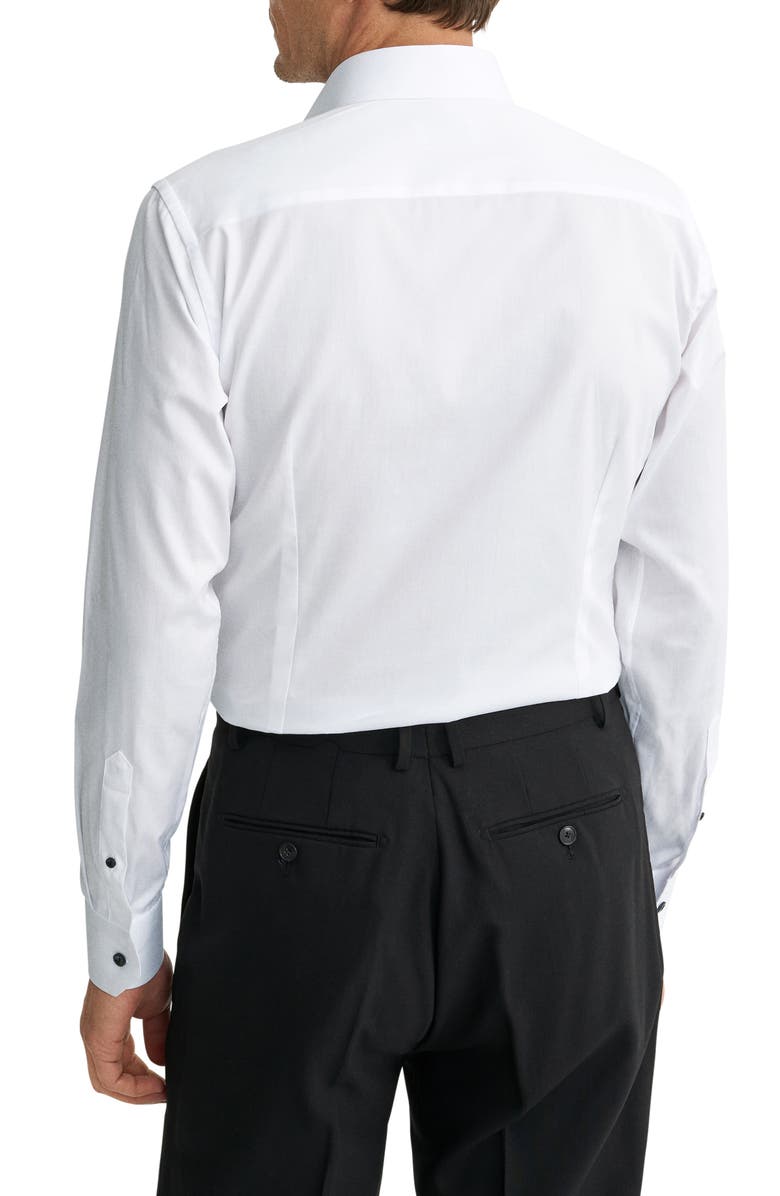 Eton Contemporary Fit White Cotton Twill Dress Shirt, Alternate, color, White